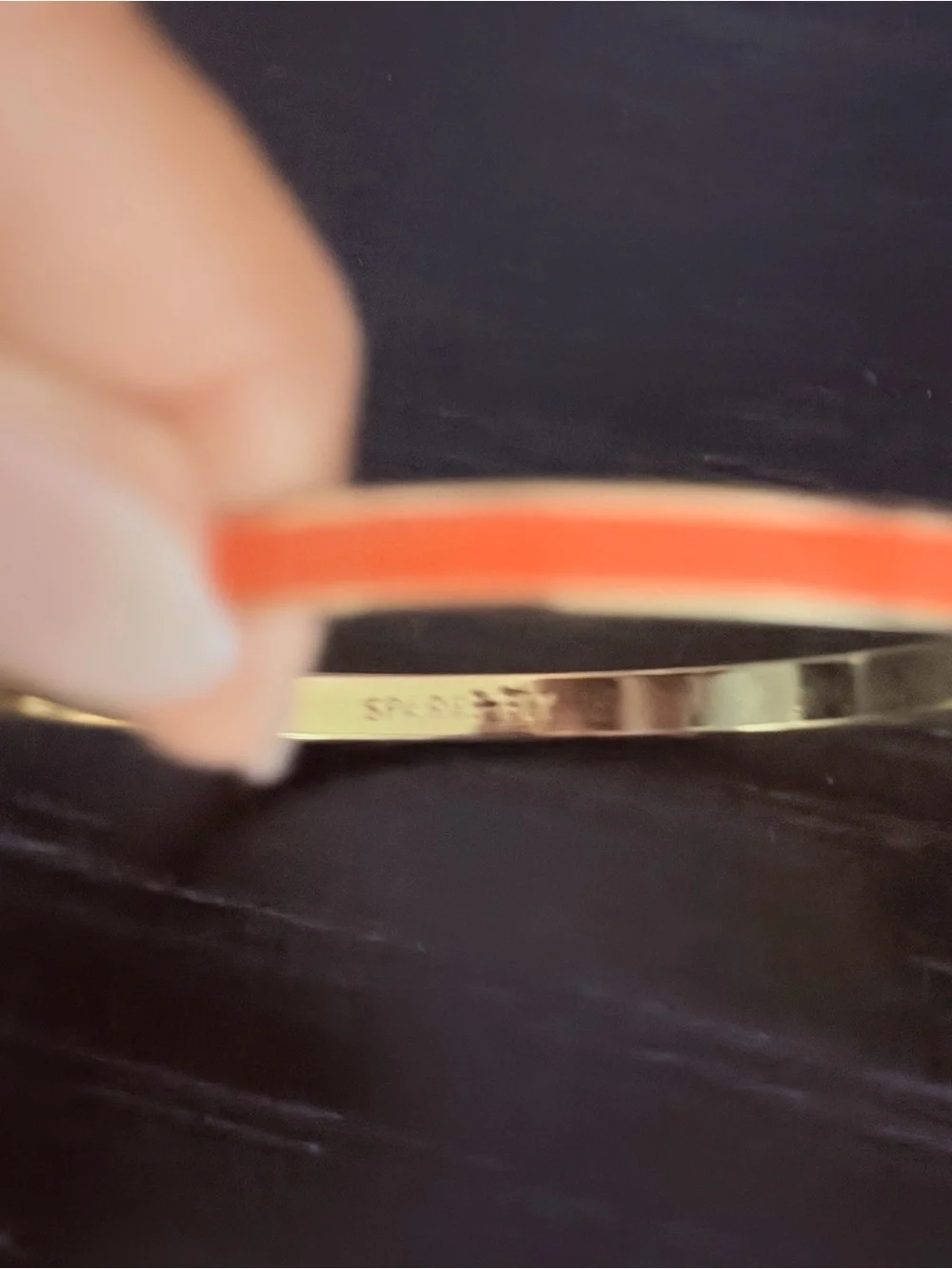 kate spade Gold-Tone Orange Enamel Slim Bangle - Picture 6 of 7
